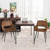 FurnitureR Cafeteriatische in Braun, Schulkantinentisch für 4 bis 6 Personen, Dicke Holzplatte mit Metallstruktur, für Mahlzeiten und Meetings, 120 x 70 x 75 cm