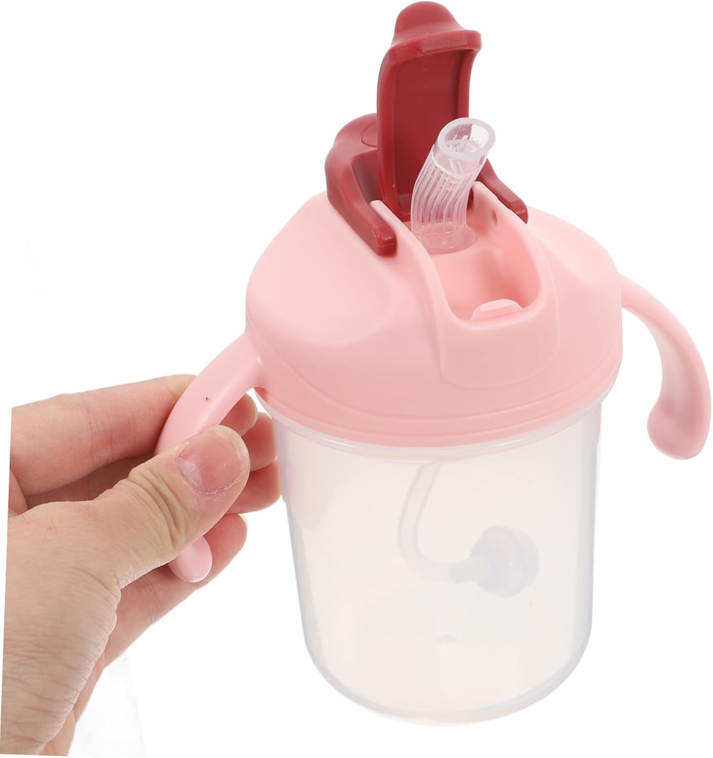 Elderly Cup with Weighted Straw and Two Handles -choke Drinking Cup for Pregnant and Postpartum Women for Hospital Use and Dysphagia Care