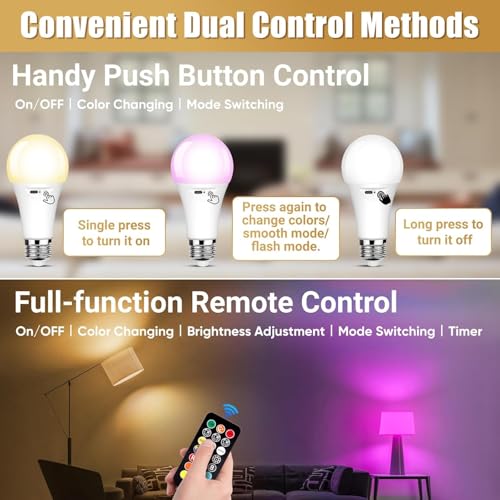 Image of Yochoice Rechargeable Battery Operated Light Bulbs, Wireless Light Bulbs