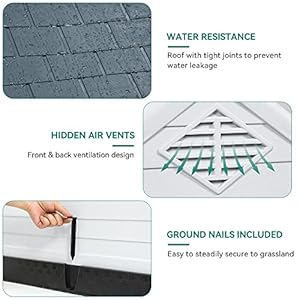 YITAHOME 41” Large Plastic Dog House Outdoor Indoor Doghouse Puppy Shelter Water Resistant Easy Assembly Sturdy Dog Kennel with Air Vents and Elevated Floor (41”L*38”W*39”H, Gray)