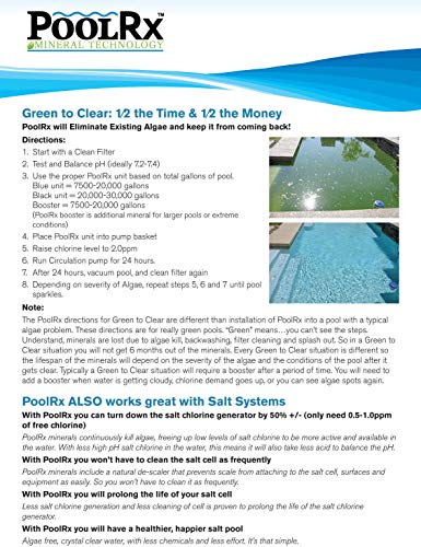 Pool RX 101001 6 Month Algaecide Blue Treats 7.5k-20k gallons, Single, Unit