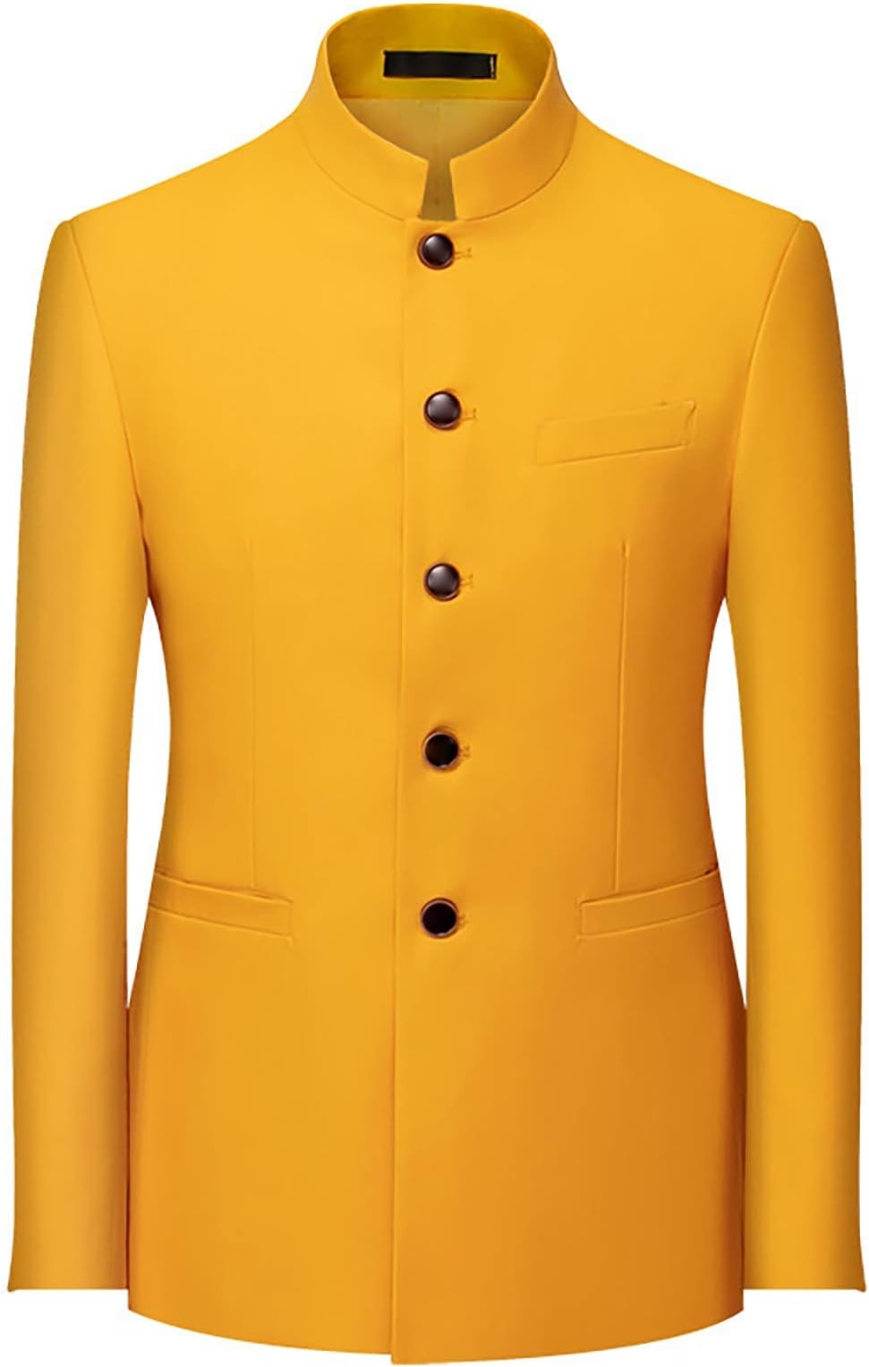 Men'S Mandarin Collar Blazer, Slim Fit Nehru Jacket, Single Breasted Stand Collar Suit Jacket, Casual Chinese Style Blazer For Men