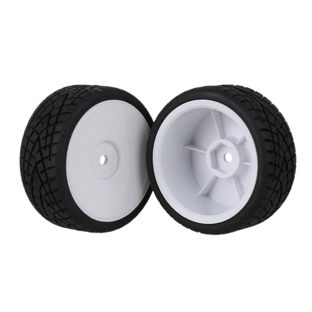 Snapklik.com : White Plastic Smooth Flat Disc Wheel Rims + Striped ...