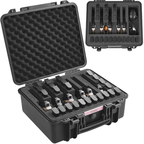 VEVOR Étui Rigide pour Pistolets Capacité 6 Pistolets, Mallette Verrouillable avec Doublure Prédécoupée, Étanche et Anti-Poussière, Sac de Transport...