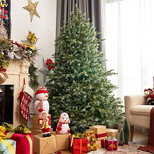 Goplus 6Ft Artificial Christmas Tree, Feel Real Unlit Hinged Xmas Spruce Tree W/ 892 Mixed Pe & Pvc Branch Tips, Metal Stand, Wintry Indoor Decoration For Holiday Festival #TOP5