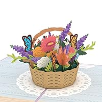 Lovepop 母の日用グリーティングカード ポップアップカード ラブトップカード 母の日カード ポップアップ誕生日カード ポップアップグリーティングカード Flower Basket