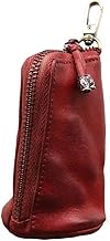 DONGKER Car Key Bag, Leather Key Bag with Zipper, High Capacity Key Bag for SUV Vehicles for Men and Women, red