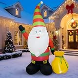 Babbo Natale gonfiabile da 180 cm, con luci a LED, decorazione natalizia per giardino este...