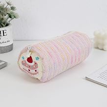 XZR Cute Pen Bag Case Box Stocking Stuffers Cute Creative Strawberry Cake Cartoon Large Capacity Zipper Makeup Organizer Storage Bag Box Nice Gift Pink