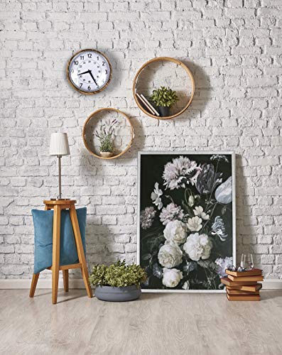 Art Maison Classic Circular Metal, Convex Glass Quartz Clock |Dia:9.5Inches |Brown |Ready To Hang #TOP2