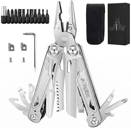 28 in 1 Multitool with Pliers Knife Screwdrivers & More | Versatile Stainless Steel Multitool for Camping Hiking & DIY Projects Compact and Durable