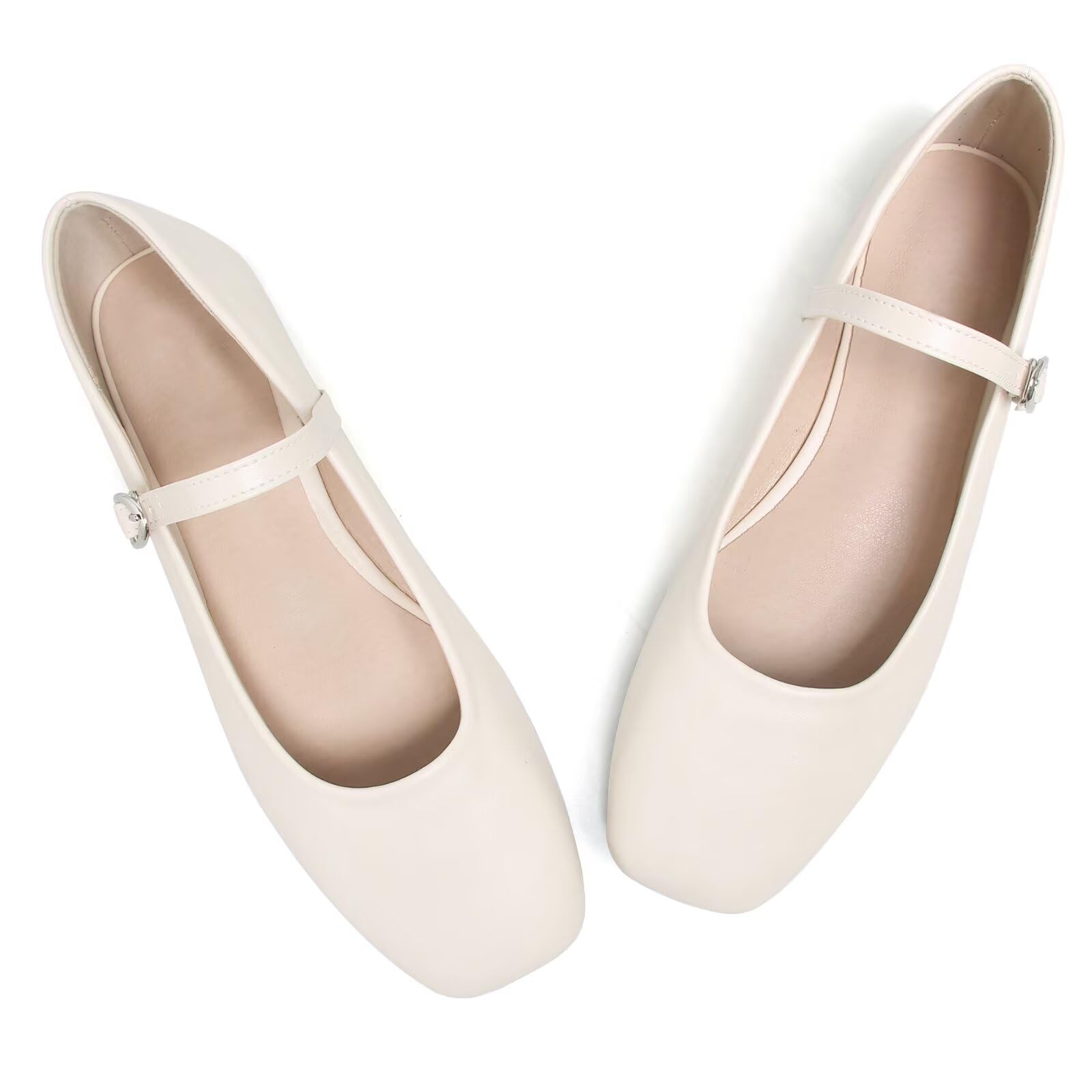LUXINYU Women's Slip on Flats,Classy Round Toe Solid Classic Mary Jane Ballet Dance Shoes Soft Comfortable PU Flat Shoes