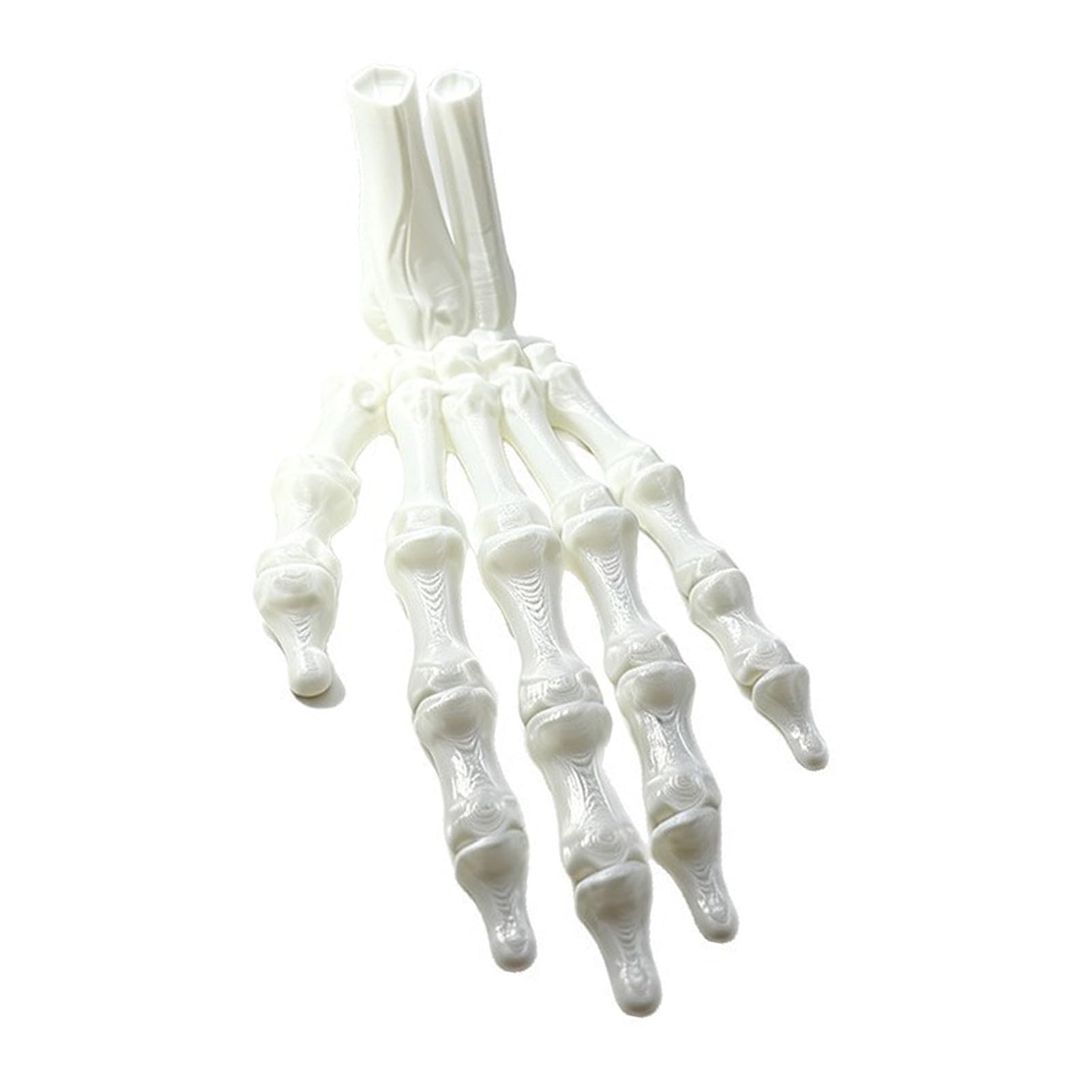 sugerou 3D Printed Skeleton Hand Figurine, Spooky Bone Hand Statue for Halloween Party, Gothic Skeleton Model, for Desk DecorWhite, L