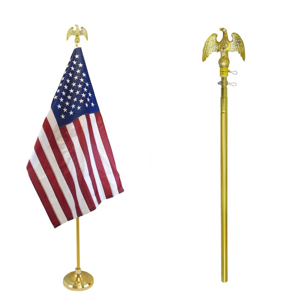 8ft Gold Aluminum Flag Pole (Eagle Top)