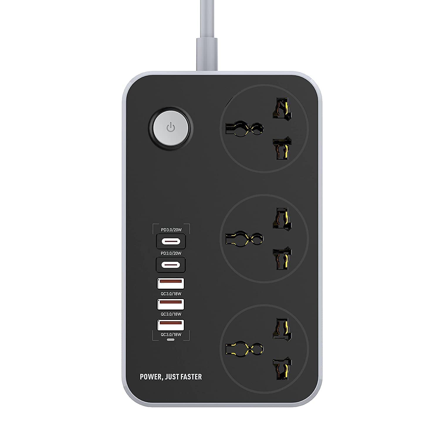 Extension Board with USB Ports 2500W Extension Fire Resistant 3 Socket with 38W 3 USB & 20W Fast 2 Type C Ports Fast Charger Heavy Duty & Universal Surge Protection Sockets with 2 Miter Wire-picture-40