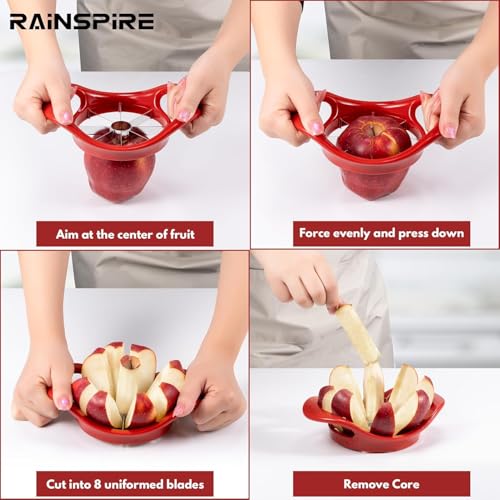 Image of Apple Cutter 8 Slices Stainless Steel Apple Slicer & Corer with Sharp 8 Blade Fruit Cutter Tool for Apple, Pear & Guava Easy Kitchen Fruit Cutting Gadget