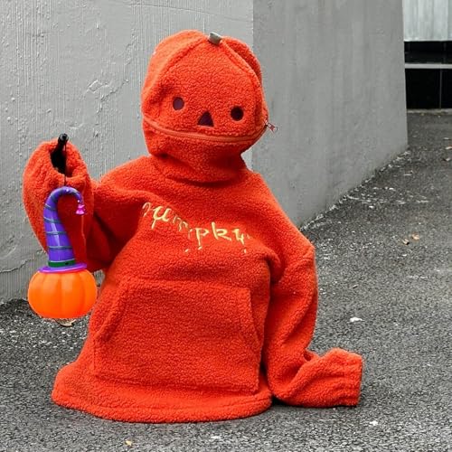 Girls Black Zip Up Hoodie Pumpkin Hooded Sweatshirt Boys and Girls Halloween Long Sleeve Pullover Fuzzy2