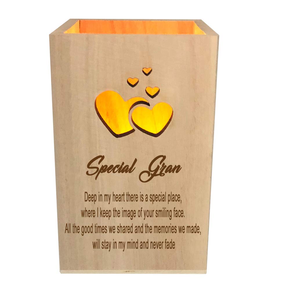 Ukgiftstoreonline Light Gran Remembrance Memorial Sentiment Led Tea Holder Keepsake