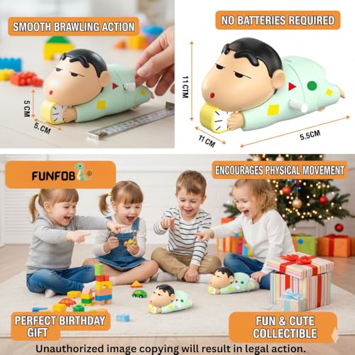 Image of FUNFOB Shinchan Moving Toy | Shinchan Action Figure Toys for Boys & Girls PVC Multicolour | Shin-chan White Moving