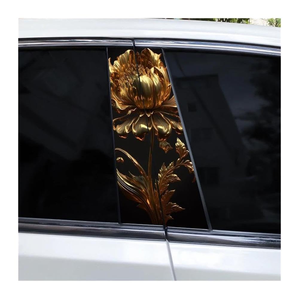 Ndsvpki D Body Parts 2Pcs Metal Rose Stickers Car Oor Pillar Stickers Iy Car Center Pillar Ecorative Stickers(D)