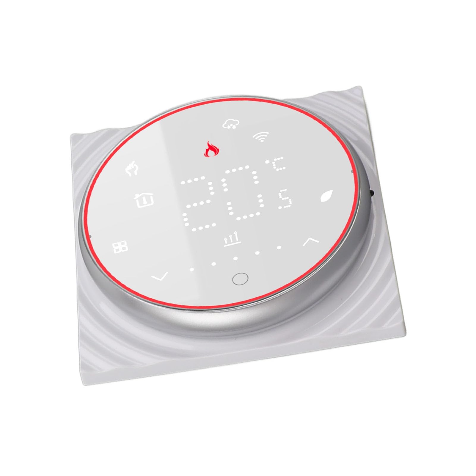 SEAFRONT Termostato Intelligente Controller per Schermo LED da Incasso AC95 a 240V 16A Controllo Digitale della Temperatura Programmabile Touch per di Riscaldamento Elettrico Home Office Montaggio a
