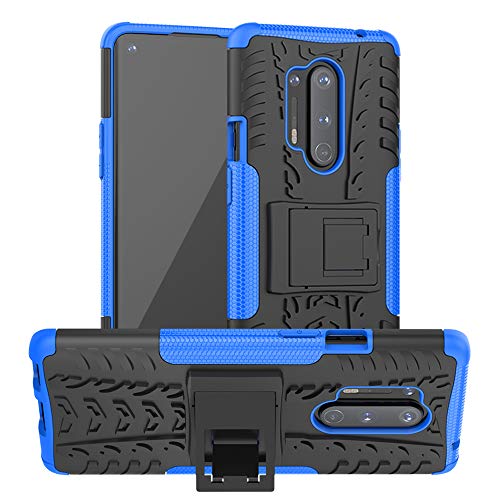 LiuShan Compatible avec OnePlus 8 / OnePlus 8 Pro Coque,Shockproof Robuste Impact Armure Hybride Béquille Housse Coque Étui Couverture pour OnePlus 8 / OnePlus 8 Pro Smartphone,Bleu