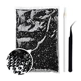 Duflash 18000Pcs Black Resin Flatback Rhinestone, 5mm Jelly Resin Non-hotfix Rhinestones Larger Quantity Wholesale for Crafts DIY Design, Tumblers, Clothes, Makeup, Nail Art（SS22,0.2inch