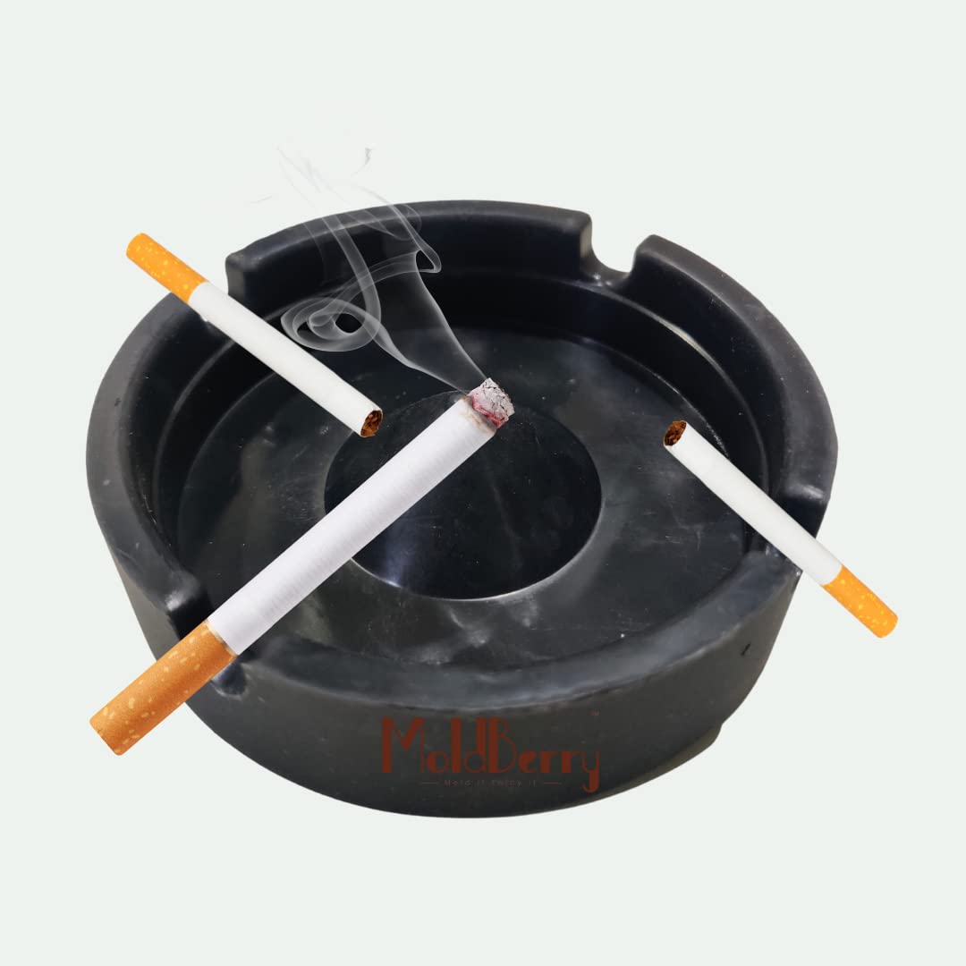 MoldBerry Ashtray Cigarette Cigars for Home Car outside Indoor Office Heat Resistant Unique Stylish Round Ash Tray Portable Flexible Unbreakable pack of 1 Multi Color-image-15