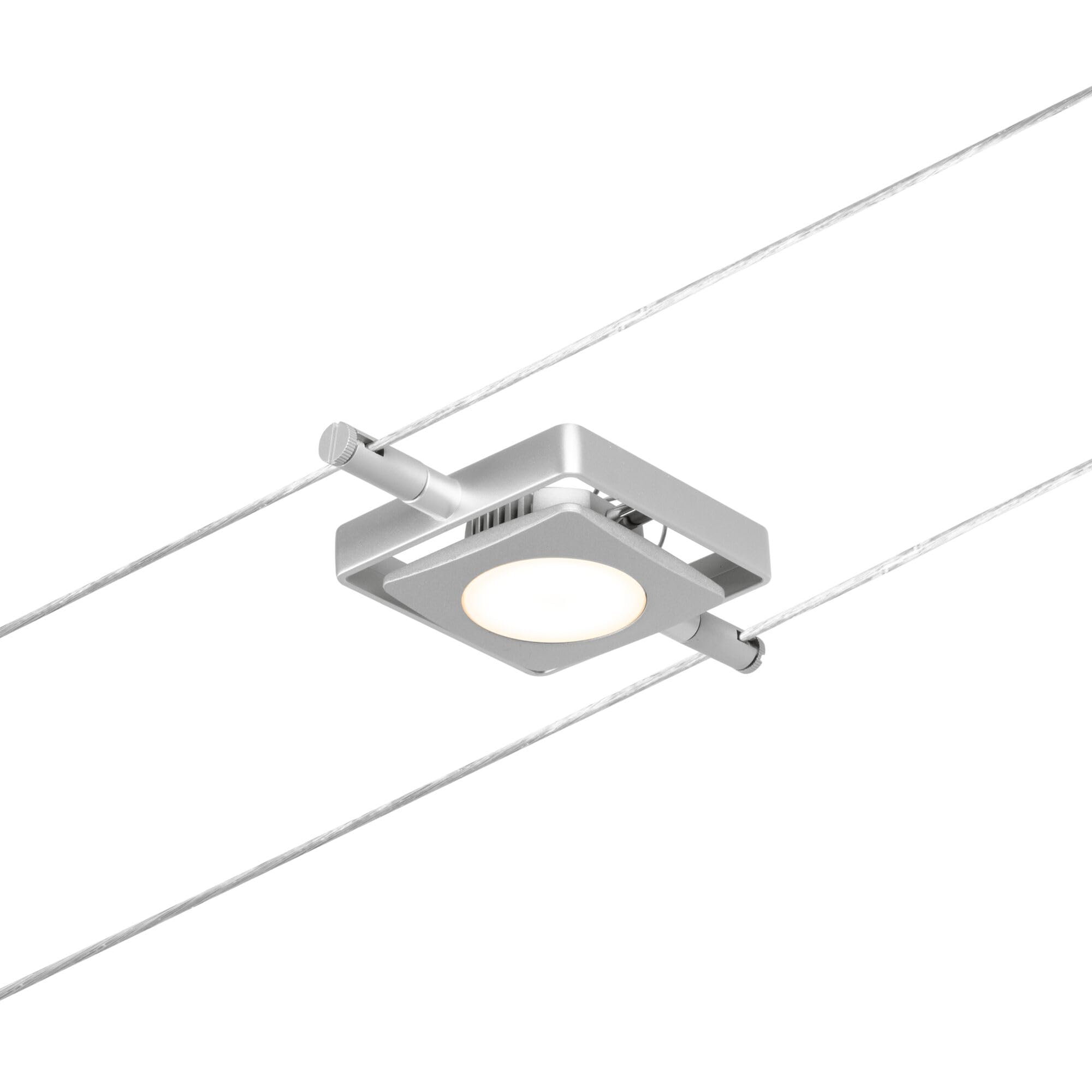 Paulmann 94420 Corduo Kit de système à câble LED RoundMac DC, 5 x 4,5 watts inclus, extensible, chrome mat, chrome, câble métallique, 3 000 K