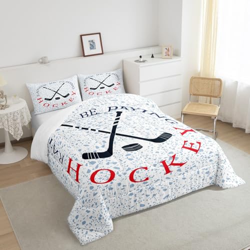Image of Feelyou Ice Hockey Comforter Set 2Pcs for Kids Boys Girls Teens