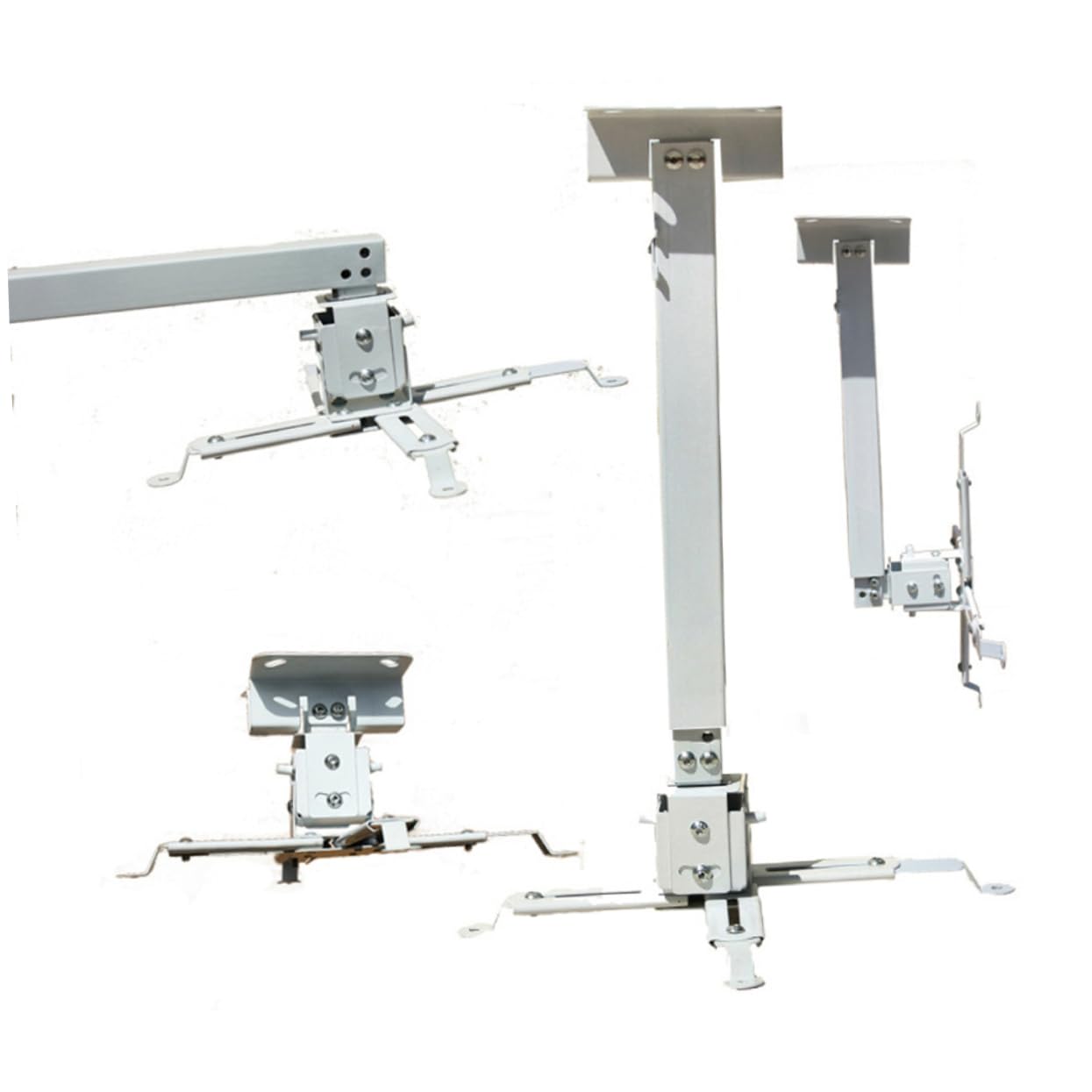 Uonlytech Supporto Da Soffitto e Parete Per Proiettore Led in Ferro, Regolabile Bracci Articolati, Portata 15 Kg, Installazione Flessibile Per Home Cinema e Ufficio