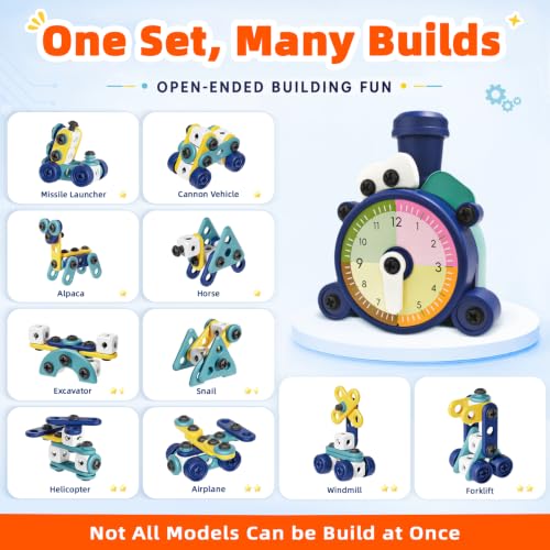 STEM Toys for Kids Ages 3-8, 190PCS Train Building Set with Toy Drill - image 3
