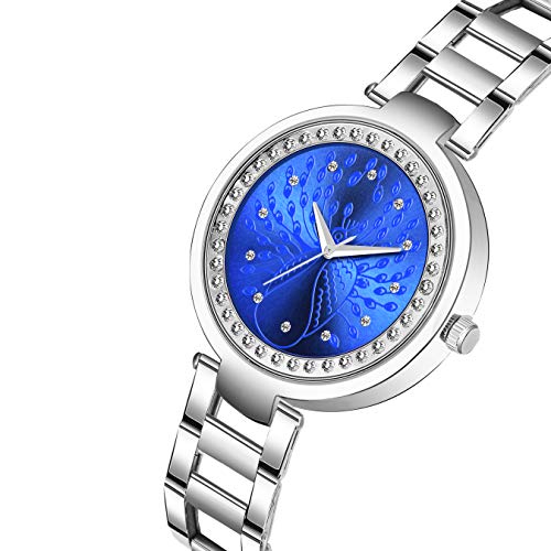 Image of Acnos Silver Plated Mesh Chain Analog Watch for Women - Black /Blue /White /Pink /Brown Dial