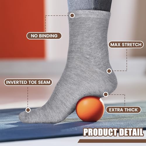 Foaincore 12 Pairs XX-Large Slipper Socks Terry Ring Non Slip Gripper Socks for Adults Home Hospital (Black,Grey and White)3