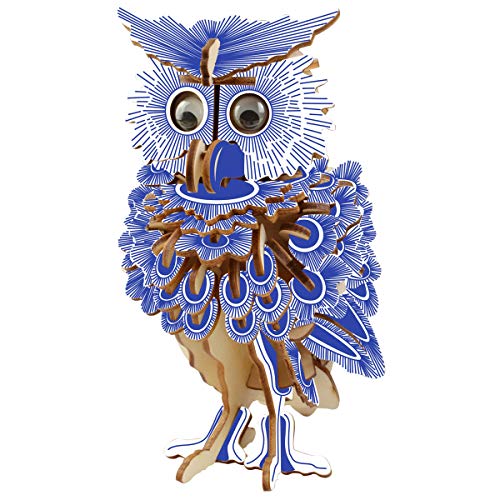 HQdeal Laser Cutting 3D Wooden Puzzle Model Kits, Owl Woodcraft Construction Kit, Owl Jigsaw Puzzles Model, Model Building Kits for Adult and Teens