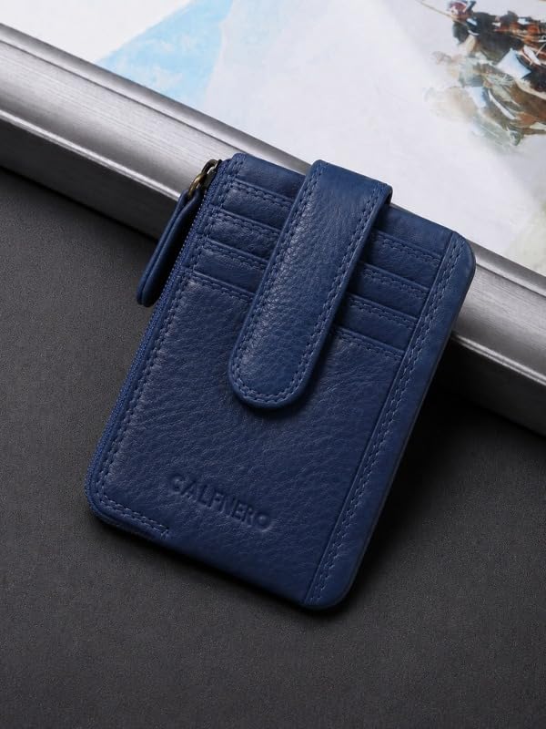 Image of Calfnero Genuine Leather Card Holder & Key Case for Men & Women | Slim Wallet with Zipper Pocket, Card Slots & Key Chain | Compact Travel Organizer