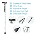 Walking Cane LIXIANG 5-Level Height Adjustable Walking Stick for Men & Women with Comfortable Plastic T-Handle Portable Walking Stick, Blue Floral Printing