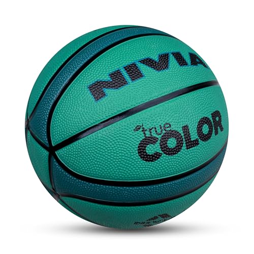 Image of Nivia True Color Basketball, As per BFI Standard, 14 Panels, Moulded Soft Rubber Cover with Pebbled Texture, Butyl Threadwounded Bladder, Made for Tournaments, To Play on All Indoor & Outdoor Surfaces