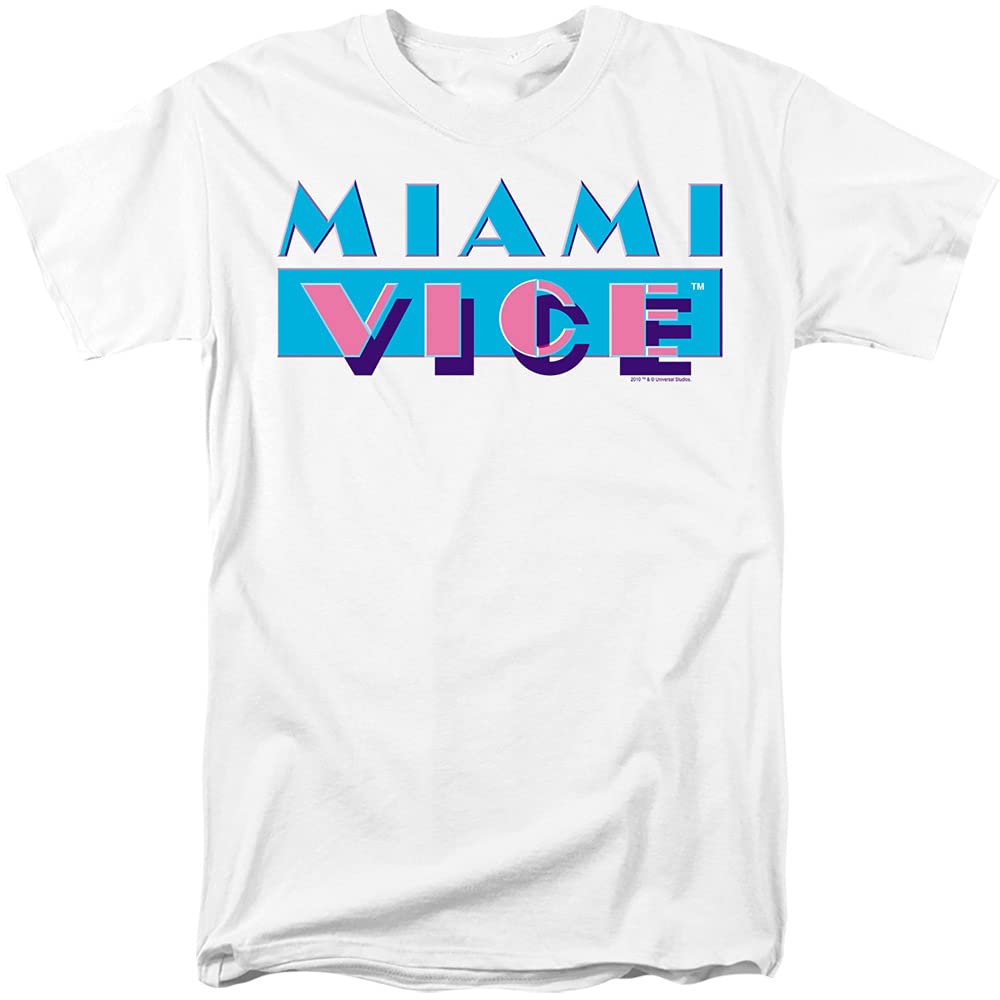 Miami Vice Logo Neon NBC 80s TV Show T-shirt Adulto