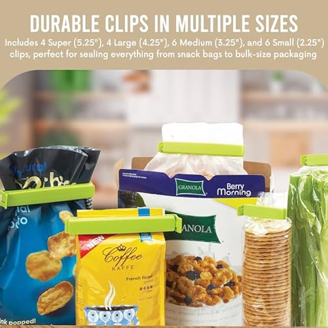 Linden Sweden Twixit! Bag Clips - Set of 20 - Keep Food Fresh, Prevent Spillage - Great for Storage and Organization - Microwave, Freezer and Dishwasher-Safe - BPA-Free