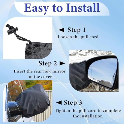 Image of 6Pcs Side Mirror Covers with Drawstrings, Rearview Accessories