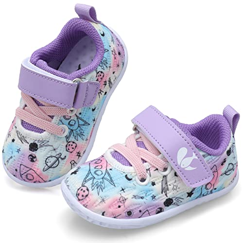 Feetcity Baby Sneakers Infant Shoes Newborn Walking Shoes Girls Boys Shoes Lightweight Breathable First Walkers Shoes 0-6 Months Infant Whitepurple #TOP11