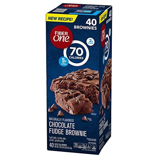 Fiber One Brownies Chocolate Fudge, 70 Calories (40 Count) (2 Pack)