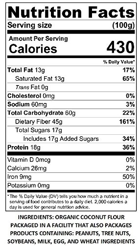 Miniatura 4 de Harina de coco orgánica - Tina de 2 libras