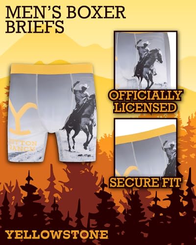 Yellowstone Men's Boxer Briefs - No Fly, Anti-Chafing Stitching, Comfort Shaped/Cotton Lined Crotch2