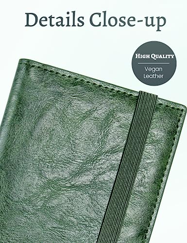 Image of Yarnic Checkbook Cover for Personal Checkbook Holder with Pen Holder | Check Book Covers & Built-in Clear Plastic Divider for Duplicate Checks (Green)