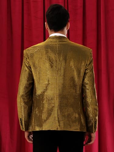 Lars Amadeus Shiny Tuxedo for Men's Blazer Disco Prom Party Wedding Metallic Dinner Suit Jackets3