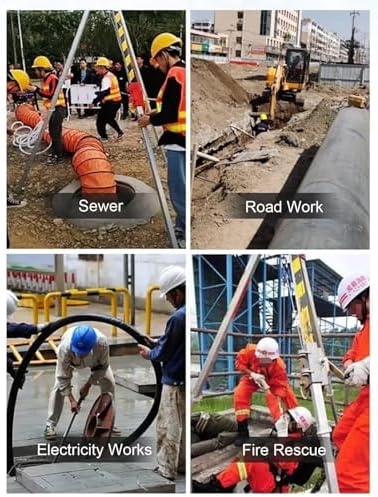 Fall Arrest Kits, Telescopic Confined Space Tripod, Fire Rescue Tripod with Protective Safety Belt, Heavy Duty Rescue Tripod for Sewage Tunnels(1200IBS