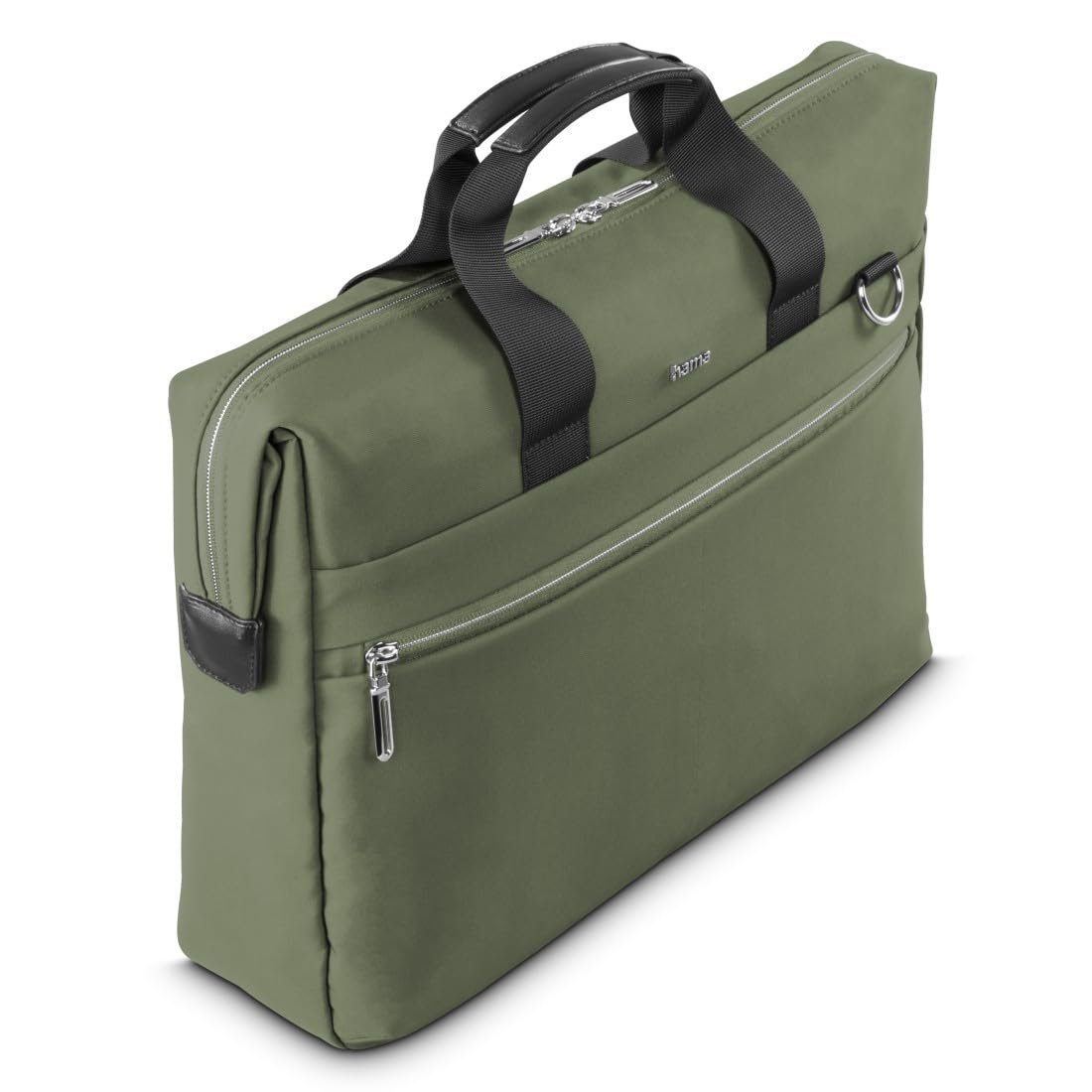 Hama | Maletín para portátil 13,3 pulgadas (funda protectora ordenador resistente acolchada compartimento tablet 12,9 bolso portátil 14,1 pulgadas bandolera ajustable ligera trabajo 10 litros) verde