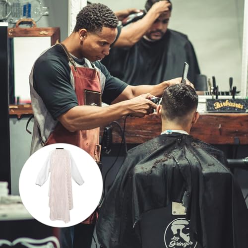 Capa para corte de cabello con mangas rayas amarillas miniatura 4